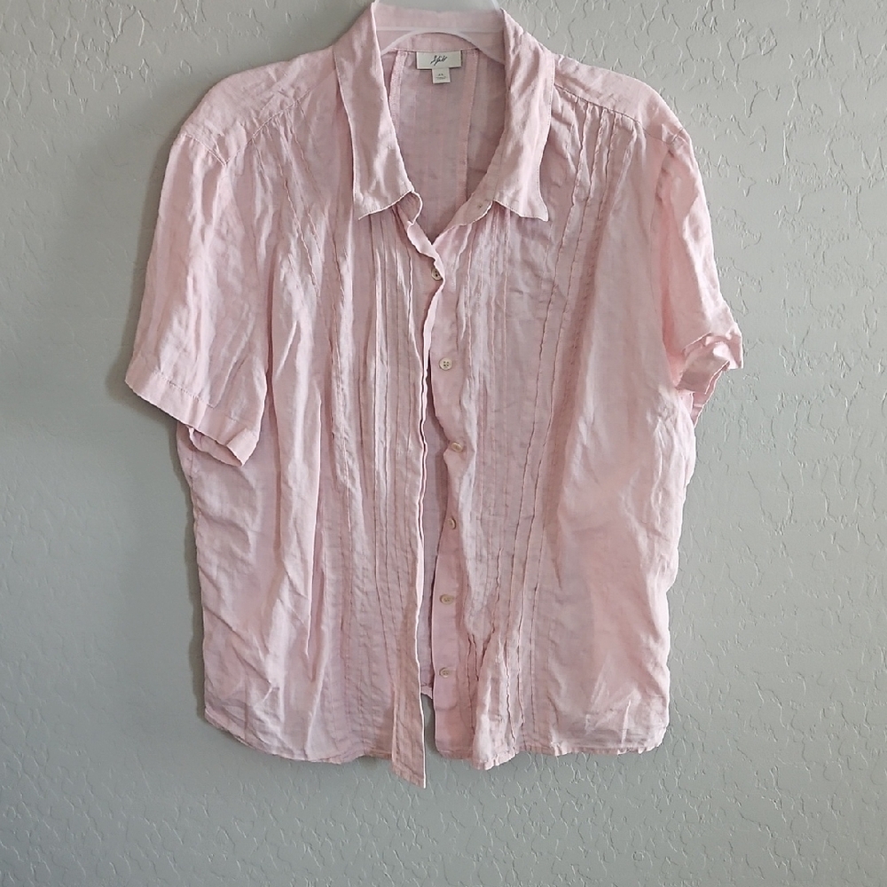 J. Jill Light Pink Casual Button Down Shirt